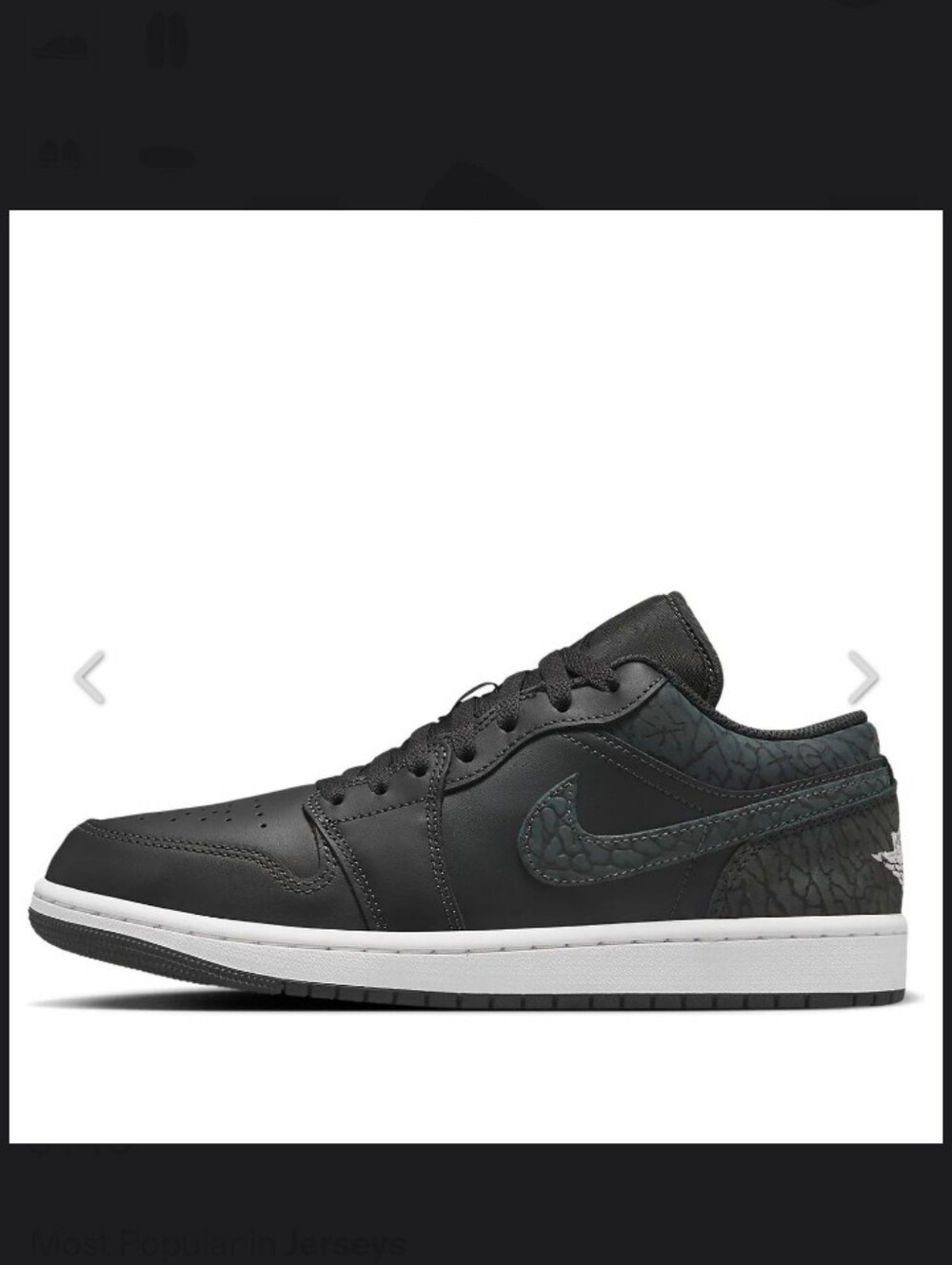 Nike Men’s Black Air Jordan 1 Low SE ‘Black Elephant’